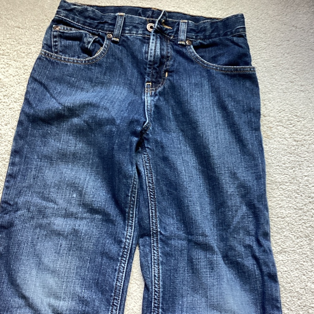 L.L. Bean Kids Dark Blue Flannel Lined Jeans
